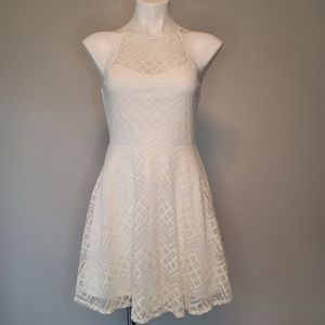 Candie's White Lace Dress Small Halter Neck